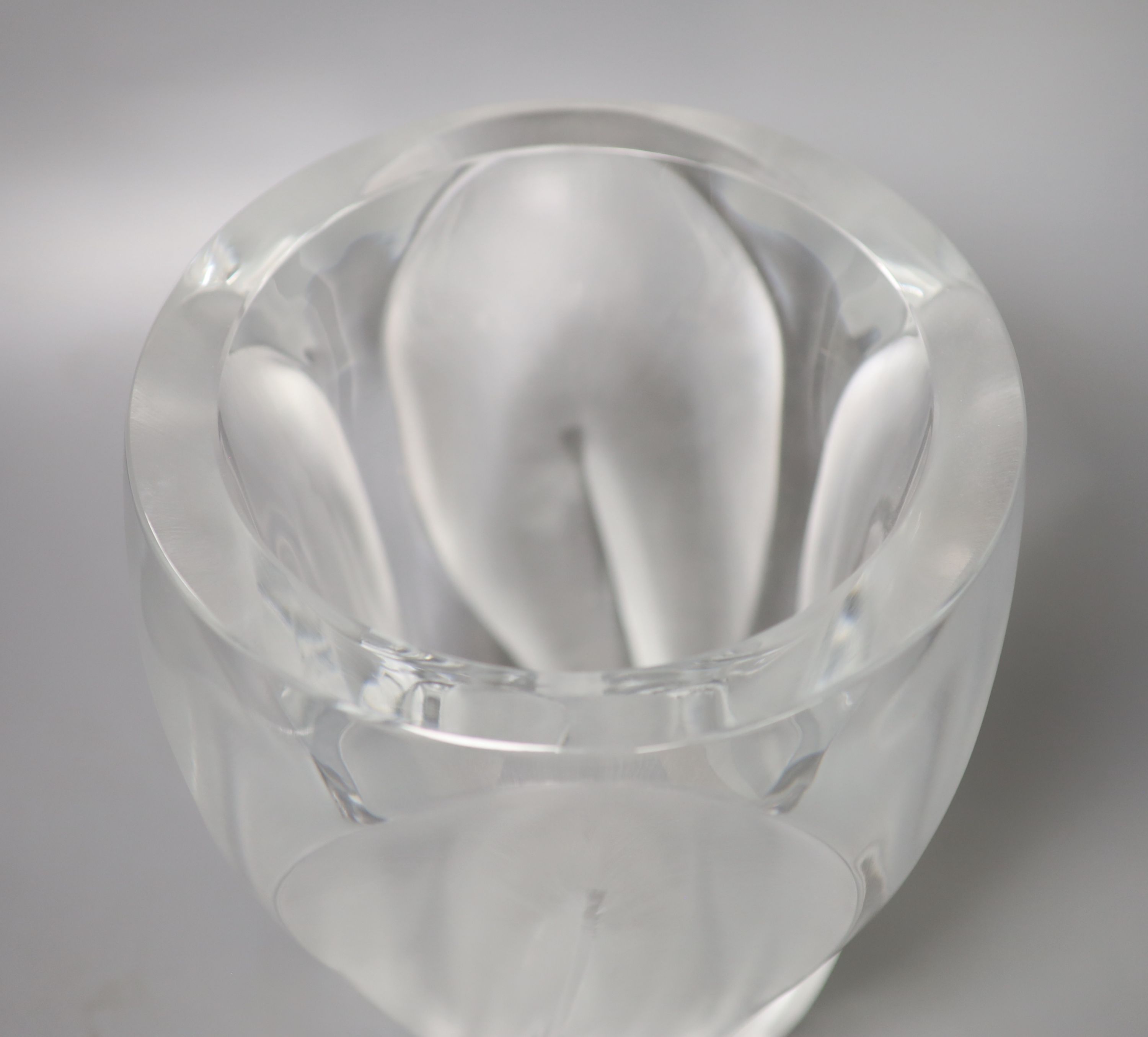 A Lalique France glass vase, height 26.5cm